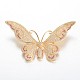 Micro mariposa de latón allanan broches de circonio cúbico JEWB-E671-01G-1