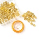 Cuentas redondas de cuarzo rutilado de oro natural de 100 pieza de 8 mm DIY-LS0002-49-2