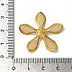 真鍮製ビーズキャップ  鉄のパーツと  エッチングされた金属装飾  花  ゴールドカラー  30x31x2.5mm  穴：1.5mm KKC-A001-06G-3