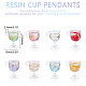 NBEADS 48 Pcs Resin Cup Pendants CRES-NB0001-17-5
