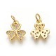 Brass Micro Pave Cubic Zirconia Charms ZIRC-J021-07-RS-3