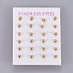 304 Stainless Steel Ball Stud Earrings EJEW-F0061-06D-G-2