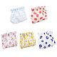 Hobbiesay 5 pièces 5 style fleur/pêche motif tissu femmes mini cosmétiques sacs de rangement ABAG-HY0001-11-1