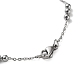 304 Stainless Steel Round Beaded Link Chain Bracelets for Women BJEW-D033-01P-3