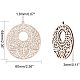 PH PandaHall 30 pcs 60mm Flat Round Undyed Hollow Wood Big Pendants for Earring Necklace Jewelry DIY Craft Making Tree Ornaments Hanging Ornament Decorations WOOD-PH0008-40-2