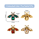SUPERFINDINGS 3Pcs 3 Colors Rhinestone Bee Brooch Pin JEWB-FH0001-28-2