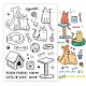 塩ビプラスチックスタンプ  DIYスクラップブッキング用  装飾的なフォトアルバム  カード作り  スタンプシート  犬の模様  16x11x0.3cm DIY-WH0167-56-518-1