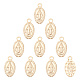 UNICRAFTALE 10pcs Golden Oval with Virgin Mary Charms 304 Stainless Steel Miraculous Medal Pendants 0.8mm Small Hole Charms for Jewelry Making DIY Crafting STAS-UN0006-07G-1