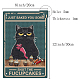 CREATCABIN Black Cat Metal Tin Sign Wall Decor Poster Vintage Retro Art Funny Paintings Plaque for Home Kitchen Coffee Cafe Bar Decorations Gift 8 x 12 Inch-I Just Baked You Some Shut The Fucupcakes AJEW-WH0157-538-2