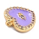 Golden Plated Brass Micro Pave Clear Cubic Zirconia Charms ZIRC-L097-033E-G-2