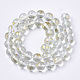 Chapelets de perles en verre peinte par pulvérisation transparent X-GLAA-N035-03D-B09-2