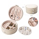 Caja redonda de almacenamiento de joyas de cuero pu con pelusa y botón a presión PW-WG19090-02-1