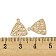 真鍮エッチング金属装飾チャーム  長持ちメッキ  中空の三角形  ライトゴールド  13x12x0.3mm  穴：1mm KKC-D001-26KCG-3