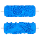 OLYCRAFT 2Styles 190mm Patterned Paint Roller Decorative Rubber Roller Textured Rubber Rollers Wall Texture Stencil Brush for Furniture Wall Ceiling Cabinetry -Royal Blue DRAW-OC0001-01-1