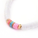 Handmade Polymer Clay Heishi Beads Necklaces NJEW-JN02721-01-4