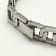304 Stainless Steel Band Link Bracelets for Mens ID Jewelry BJEW-I129-15-2