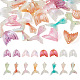 32Pcs 12 Styles Fishtail Shape Transparent Acrylic & Resin Pendants TACR-TA0001-16-2