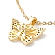 Clear Cubic Zirconia Butterfly Pendant Necklace NJEW-O125-24G-2