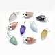 Natural Gemstone Pointed Pendants G-I196-05S-1