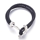 Leather Braided Cord Bracelets BJEW-E350-02A-1