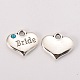 Wedding Theme Antique Silver Tone Tibetan Style Heart with Bride Rhinestone Charms TIBEP-N005-12A-1