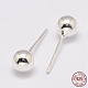 925 Sterling Silver Stud Earrings STER-K028-01S-3mm-1