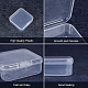 BENECREAT 18 pack Square Clear Plastic Bead Storage Containers Box Case with Flip-Up Lids for Items CON-BC0004-52-5