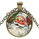 Weihnachtsthema Glas Anhänger Halsketten NJEW-J056-B989-AB-1
