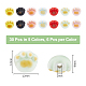 Dicosmetic 28pcs 7 colores cuentas de porcelana impresas a mano PORC-DC0001-03-2