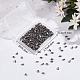 CREATCABIN 400Pcs 2 Hole Half Tila Beads Rectangle Glass Seed Beads Mini Plated with Plastic Containers for Craft Bracelet Necklace Earring Weeding Jewelry Making(Metallic Black Color) 5x2mm SEED-CN0001-08-7