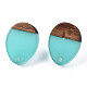 Accessoires de boucles d'oreilles en résine et bois de noyer MAK-N032-006A-A01-2