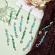 Natural Green Aventurine and Aquamarine Hair Dreadlocks Braiding Kits HJEW-PH01880-4