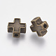 Tibetan Style Alloy Mini Greek Cross Bead Enamel Settings X-TIBEB-7716-AB-NR-2