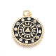 Golden Plated Brass Micro Pave Clear Cubic Zirconia Pendants ZIRC-L085-31-G-2