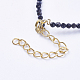 Synthetic Blue Goldstone Beaded Bracelets BJEW-I247-02-B-3