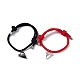 2pcs ensemble de bracelets à breloques coeur assortis en alliage d'aimant 2 couleurs BJEW-E011-04BS-3