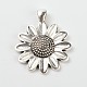 Sun Flower Alloy Pendant Cabochon Settings and Half Round/Dome Clear Glass Cabochons DIY-X0222-AS-5