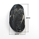 アクリルビーズ  天然石風ジェイドのスタイル  ブラック  45x24x9mm  穴：2.5mm X-MACR-R463-1-2
