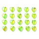 100 個の環境に優しい透明アクリル ビーズ  染め  ABカラー  ハート  春の緑  8x8x3mm  穴：1.5mm TACR-YW0001-07G-2