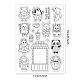 PH PandaHall Animal Fast Food Clear Stamps Monkey Fox Cat Cows Penguin Dolphin ransparent Rubber Stamps for Scrapbooking Stamps Card Box Decoration Photo Card Album Crafting Supplies DIY-WH0167-56-856-2
