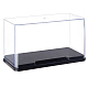 透明なプラスチック製ビルディングブロックモデルのディスプレイボックス  マッチングボックス  黒ベース付き  長方形  透明  18x9x10cm  2個/セット ODIS-WH0001-08-1