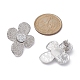 Orecchini a bottone con fiore in resina con pietre preziose druzy imitazione EJEW-JE05318-01-2