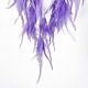 羽のペンダント装飾が施された鉄製のウェブ/ネット  プラスチックとアメジストのビーズで  革紐で覆われている  命の木とフラットラウンド  紫色のメディア  700mm AJEW-B017-06-3