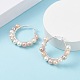 Natural Pearl Wire Wrapped Beaded Hoop Earrings for Women EJEW-JE04759-02-2