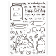 GLOBLELAND Birthday Theme Clear Stamps Pea Clip with Cute Expression Silicone Clear Stamp Seals for Cards Making DIY Scrapbooking Photo Journal Album Decor Craft DIY-WH0167-56-620-8