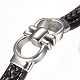 Men's Braided Leather Cord Bracelets BJEW-H559-15D-2