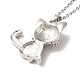 Alloy Rhinestone Cat Pandant Necklace with Cable Chains NJEW-K248-01P-01-3