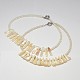 Styles mélangés colliers à bretelles en coquille de nacre blanche naturelle NJEW-L096-05-1