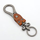 Retro Mens Fleur De Lis PU Leather Snap Clasps Key Chains KEYC-O001-01-3