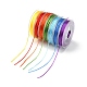 7 rollo de 7 colores de cuerdas de cristal elásticas planas. EW-YW0001-09-2